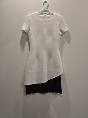 Black and White Asymmetric Dress